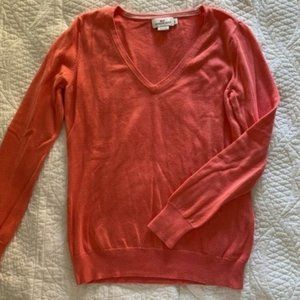 Vineyard Vines Salmon Pink Cotton V-Neck Sweater